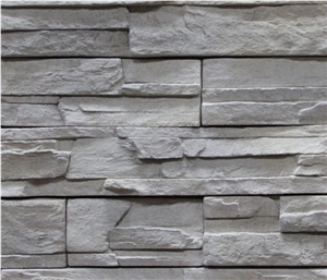 Grey Cultured Stone for Wall Cladding, Stacked Stone Veneer