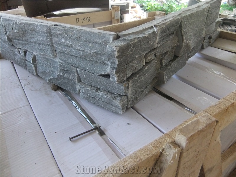 Grey Cultured Stone for Wall Cladding, Stacked Stone Veneer