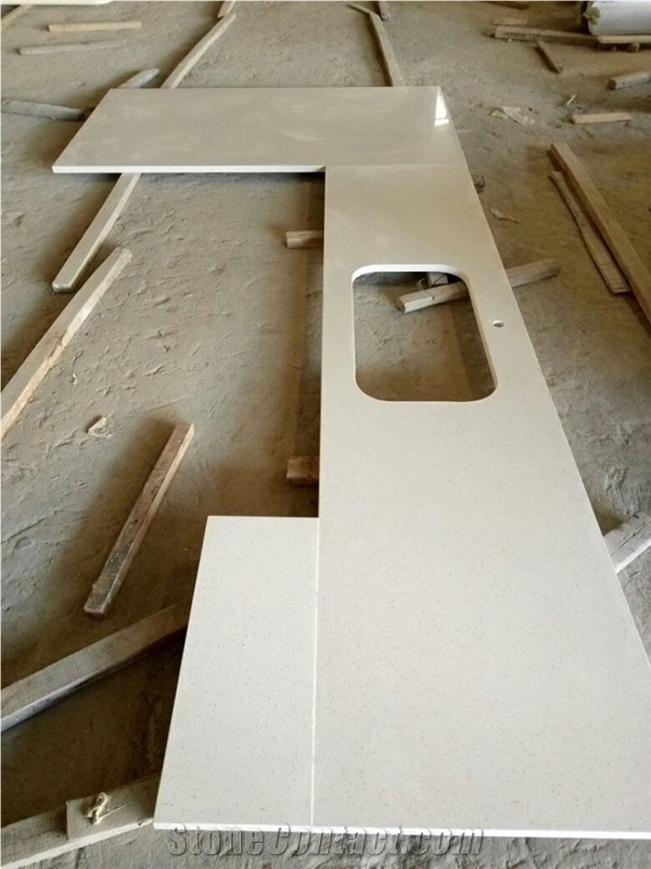 Pure White Quartz Kitchen Countertops/Pure White Quartz Kithen Island Top/Pure White Engineered Quartz Bar Tops