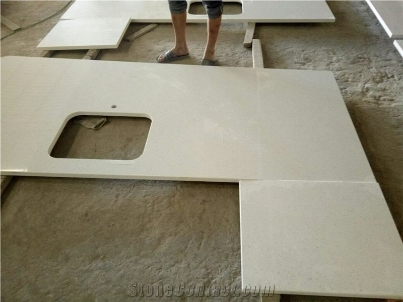 Pure White Quartz Kitchen Countertops/Pure White Quartz Kithen Island Top/Pure White Engineered Quartz Bar Tops
