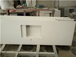 Pure White Quartz Kitchen Countertops/Pure White Quartz Kithen Island Top/Pure White Engineered Quartz Bar Tops