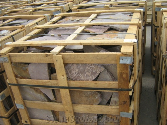 Slate Random Flagstone, Rusty Slate Flagstone,Landscaping Stones,Crazy Stone, Irregular Flagstone Landscape