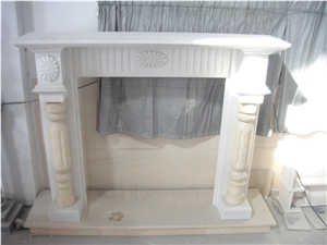 White Marble Fireplace Mantel,Modern Fireplace Mantel,Stone Fireplace Mantel