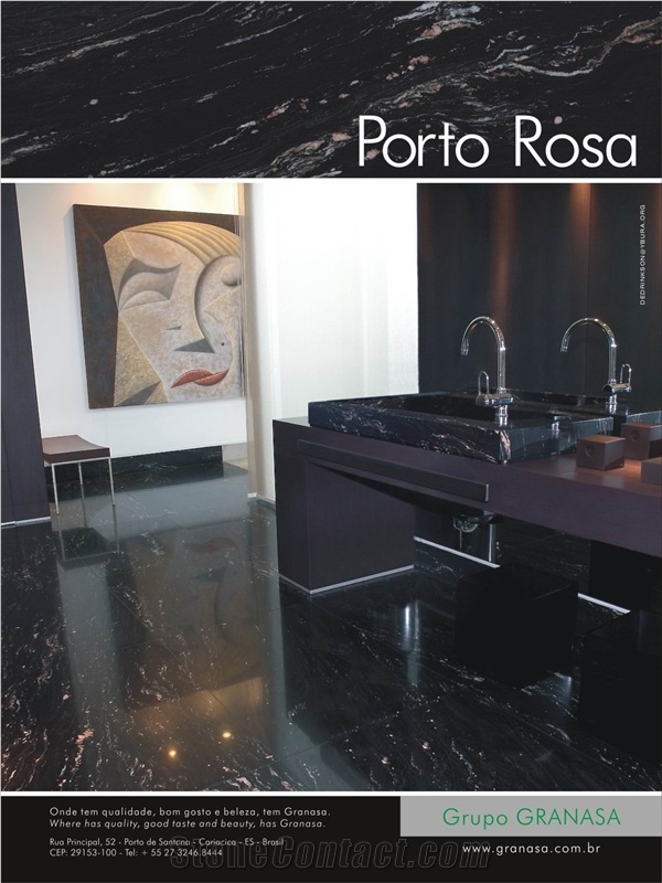 Porto Rosa Granite Blocks, Brazil Black Granite