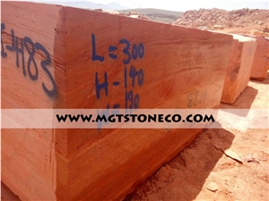 Iran Red Travertine Blocks