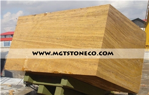 Iran Yellow Travertine, Yellow Travertine Block
