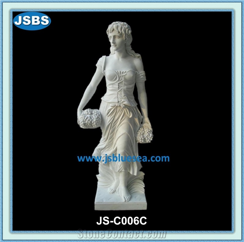 Antique Four Seasons Statue, Hunan White Marble Human Sculptures