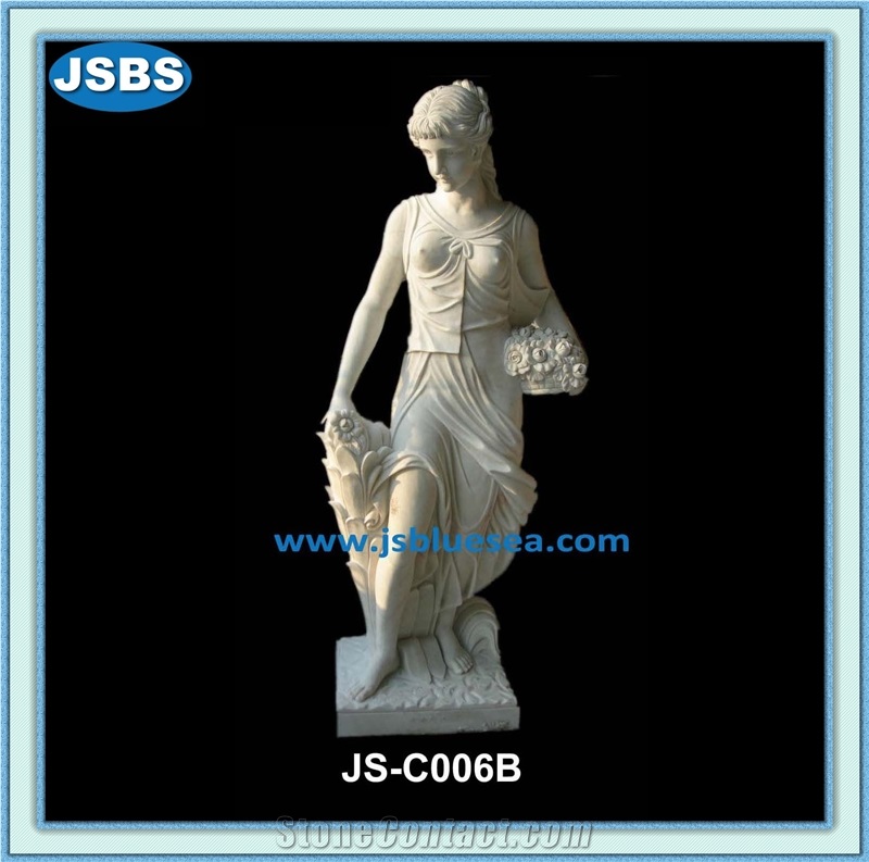Antique Four Seasons Statue, Hunan White Marble Human Sculptures