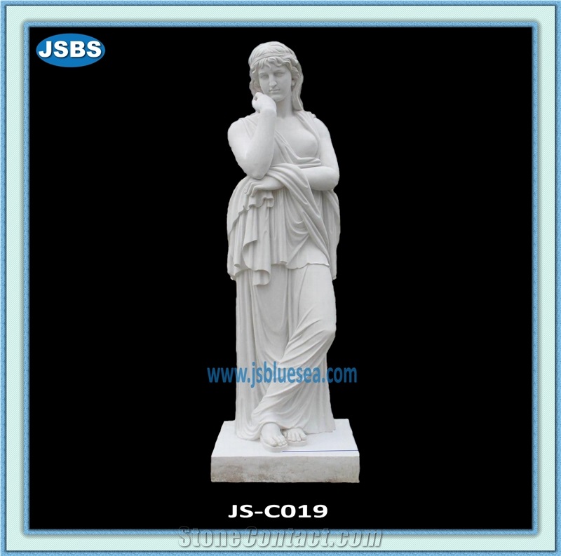 Antique Four Seasons Statue, Hunan White Marble Human Sculptures
