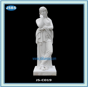 Antique Four Seasons Statue, Hunan White Marble Human Sculptures