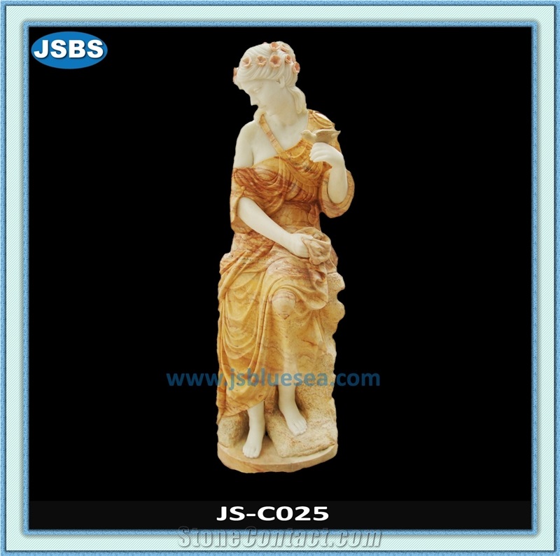 Antique Four Seasons Statue, Hunan White Marble Human Sculptures