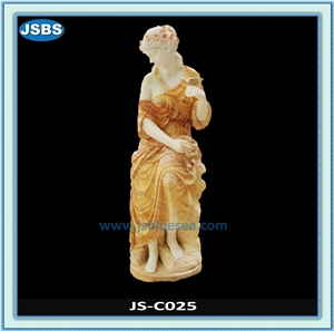 Antique Four Seasons Statue, Hunan White Marble Human Sculptures