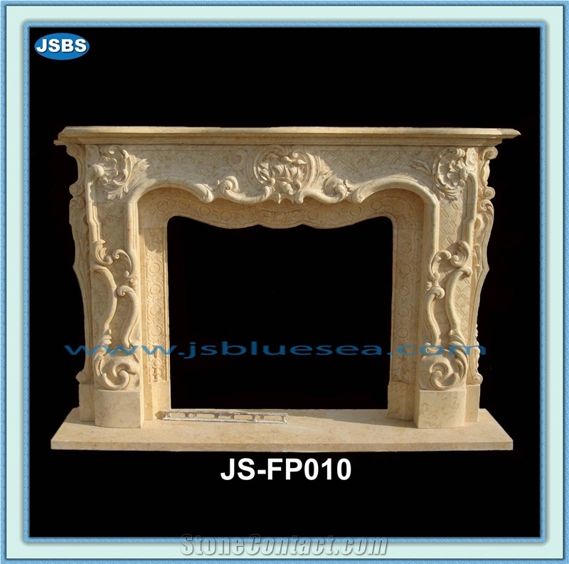 China Flower Carving Marble Fireplace