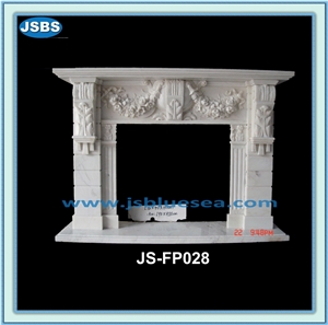 China Flower Carving Marble Fireplace