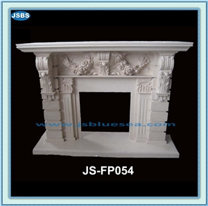 China Flower Carving Marble Fireplace