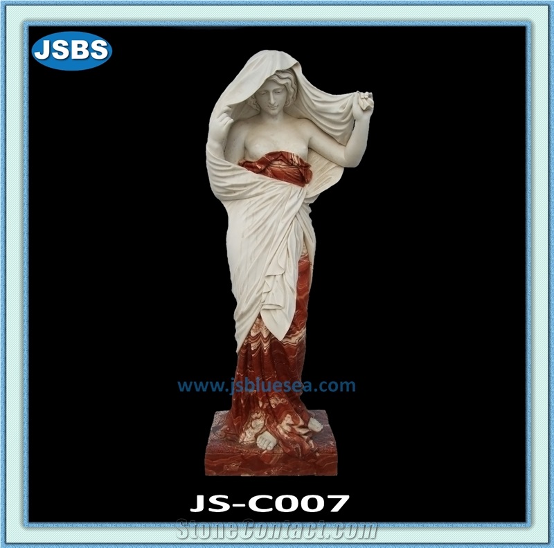 Color Marble Girl Statue, Landscape Sculptures