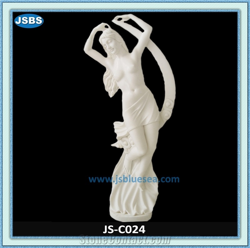 Color Marble Girl Statue, Landscape Sculptures