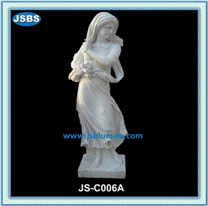 Four Seasons Statues, Hunan White Marble Human Sculptures