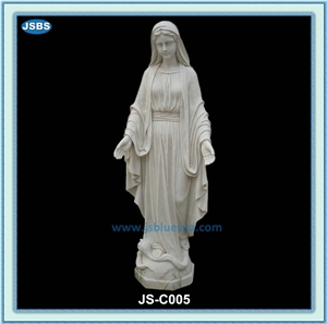 Marble Virgin Mary Statue, Empress White Marble Religious Sculptures