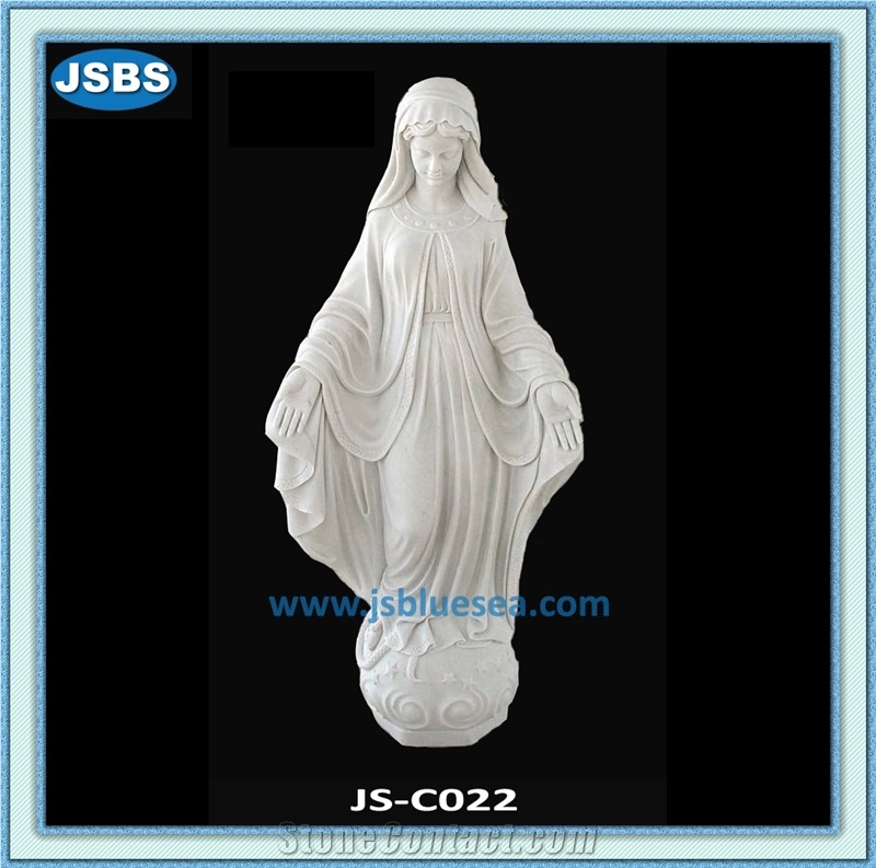 Marble Virgin Mary Statue, Empress White Marble Religious Sculptures