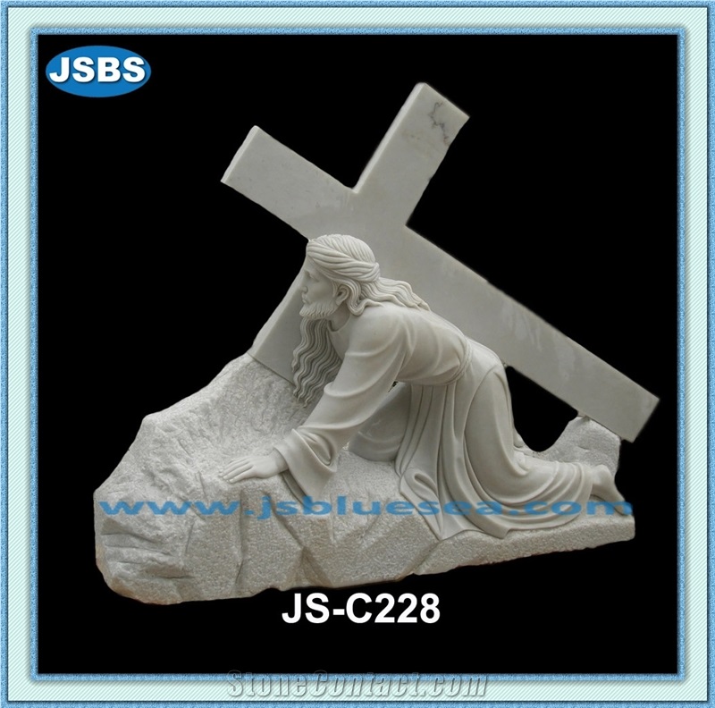 Marble Virgin Mary Statue, Empress White Marble Religious Sculptures
