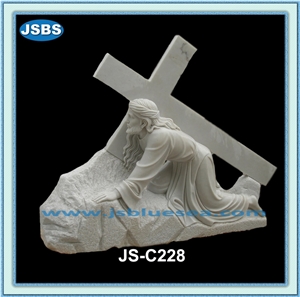 Marble Virgin Mary Statue, Empress White Marble Religious Sculptures