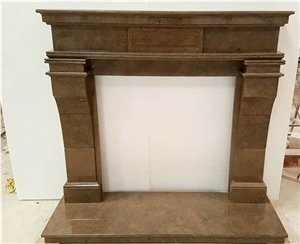 Beige Limestone Fireplace Mantel