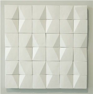 Artificial Milk White Marble 3d Walling Engravings Relief
