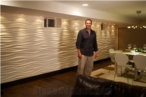 Beige Limestone Sea Wave Shaped 3d Wall Relief, Engraving Ideas Beige Limestone Sea Wave Shaped 3d Wall Relief, Engraving Ideas