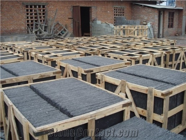 China Black Slate Culture Stone Stacked Stone Ledge Stone Wall Panel Thin Stone Veneer