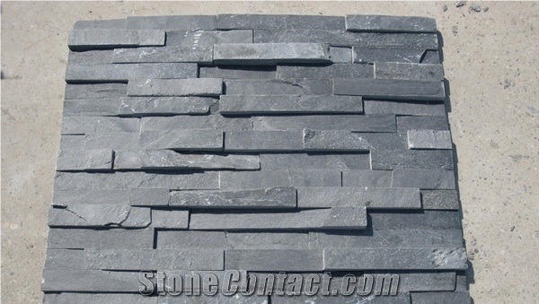 China Black Slate Culture Stone Stacked Stone Ledge Stone Wall Panel Thin Stone Veneer