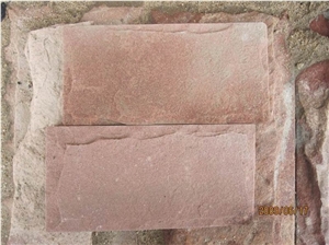China Red Sandstone Mushroom Surface Stone for Wall Covering Panel Stone