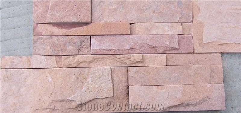 China Red Sandstone Mushroom Surface Stone for Wall Covering Panel Stone