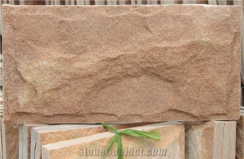 China Red Sandstone Mushroom Surface Stone for Wall Covering Panel Stone