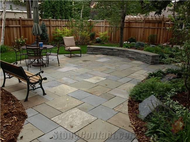China Rust Yellow Slate Paver Patterns Exterior Garden Stepping Pavements Patio Garden Stepping Pavements