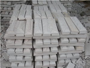 China White Limestone Mushroomed Surface Stone,Coral Stone Split Face Mushroom Wall Stone