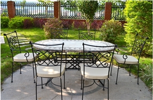 Classic Limestone Coral Stone Exterior Furniture Tabletops,Mosaic Table Sets