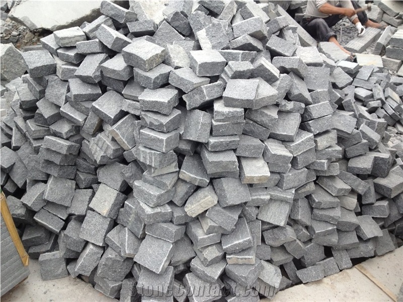 G654 Black Cube Stone Cobble Stone Paver Floor Covering,Garden Stepping Pavements,Exterior Pattern
