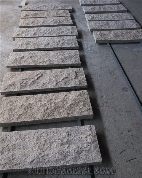 G682 Sun Set Mushroomed Surface Stone for Wall Cladding, G682 Granite Mushroom Stone