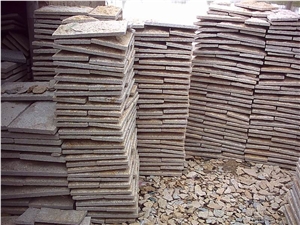 G682 Sun Set Mushroomed Surface Stone for Wall Cladding, G682 Granite Mushroom Stone