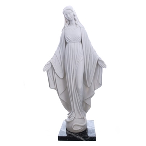 White Marble Mary Human Sculpture & Handcarved Statue Western Style for Garden Decoration