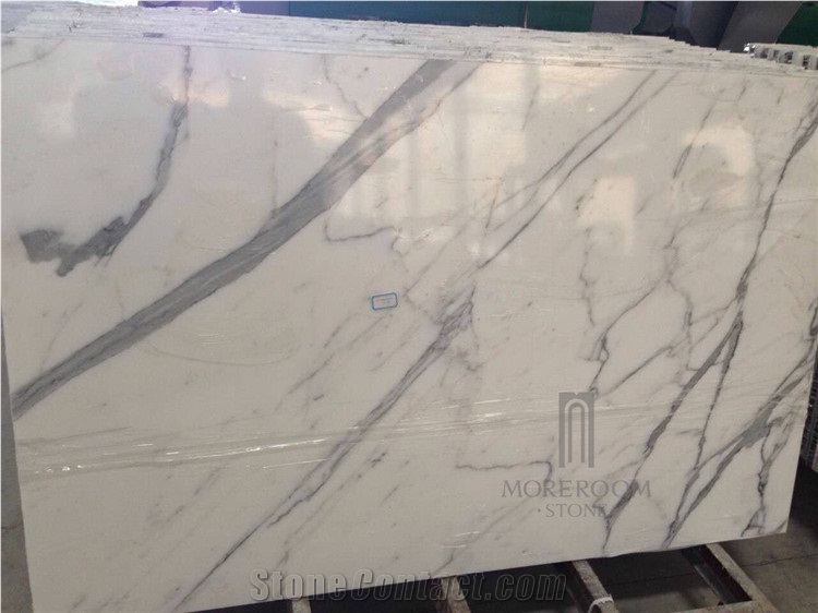 Big Size Aluminium Honeycomb Calacatta White Laminated Marble