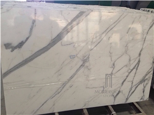 Big Size Aluminium Honeycomb Calacatta White Laminated Marble