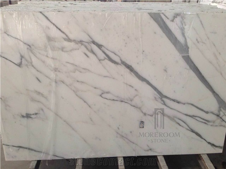 Big Size Aluminium Honeycomb Calacatta White Laminated Marble