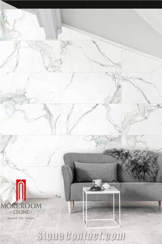 Foshan Porcelain Tiles That Looks Like Carrara and Calcatta White Marble for Luxury Decoration