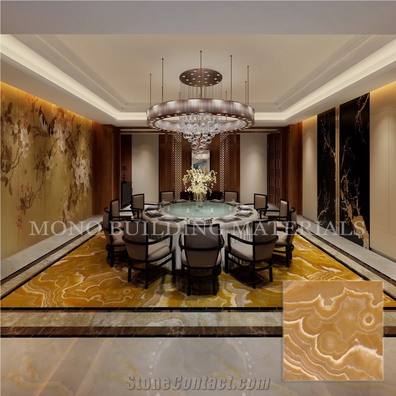 Gold Color Full Glazed Glossy Onyx Porcelain Tile Look Like Onyx