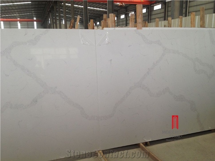 Marble Look Calacatta Quartz Stone Slabs & Tiles, Solid Surface Quartz Stone
