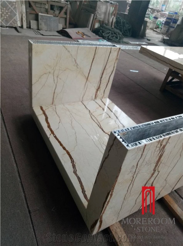 Thin Marble with Alumnium Honeycomb Panel Backing Marble Kitchen Tops