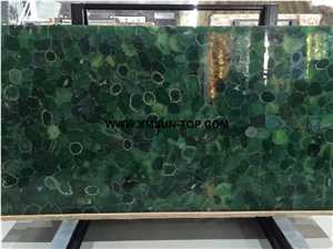 Azure Green Agate Semiprecious Stone Slab/Luxury Dark Green Semi-Precious Stone/Semi Precious Stone Slab for Wall Cladding&Flooring/Semi-Precious Stone Panel/Interior Decoration