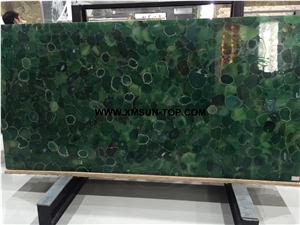 Azure Green Agate Semiprecious Stone Slab/Luxury Dark Green Semi-Precious Stone/Semi Precious Stone Slab for Wall Cladding&Flooring/Semi-Precious Stone Panel/Interior Decoration